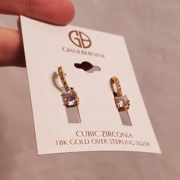 GIANI BERNINI Cubic Zirconia Huggie Hoop Earring 18k Gold-Plated Sterling Silver - Picture 5 of 8